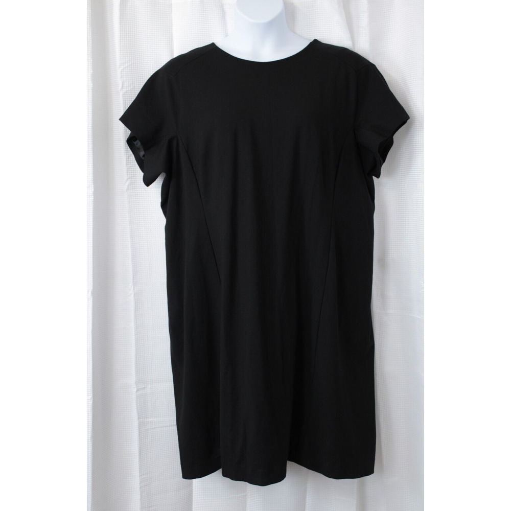 Ellen Tracy Shift Dress Women 24W Knee Length Short‎ Sleeve Black Back Zip Lined